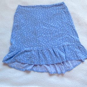 Brandy Melville blue floral ruffle skirt